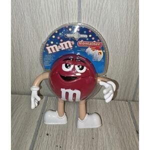 Vtg 2002 Red M&M's Plastic Character Candy 5” Container NEW In Package
